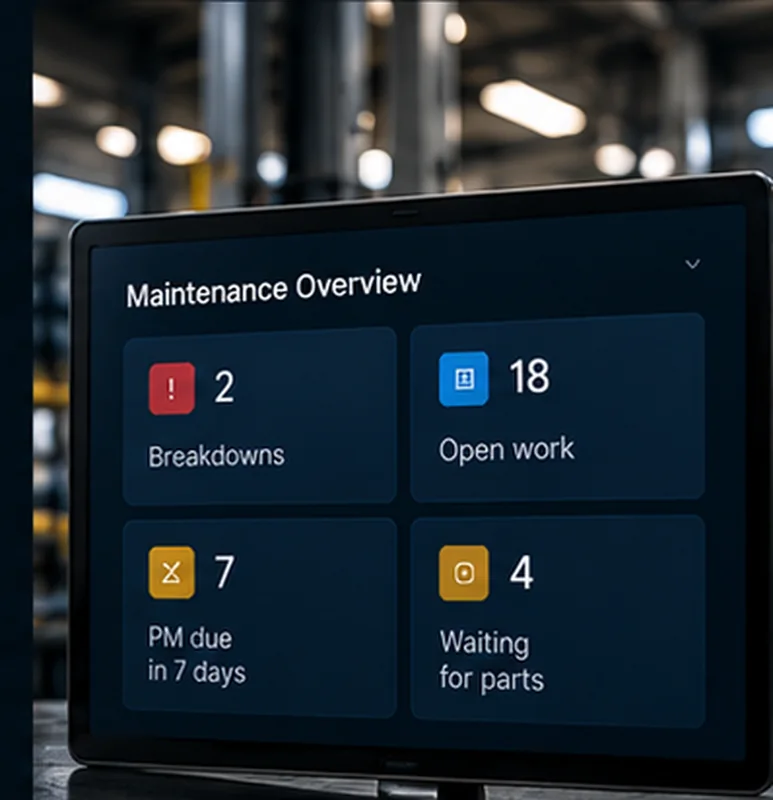 Maintenance operations overview in an industrial environment